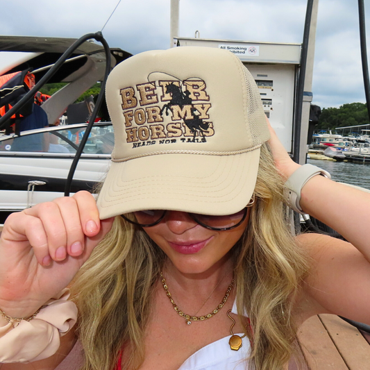 Beer & Horses 5 Panel Foam Trucker Hat