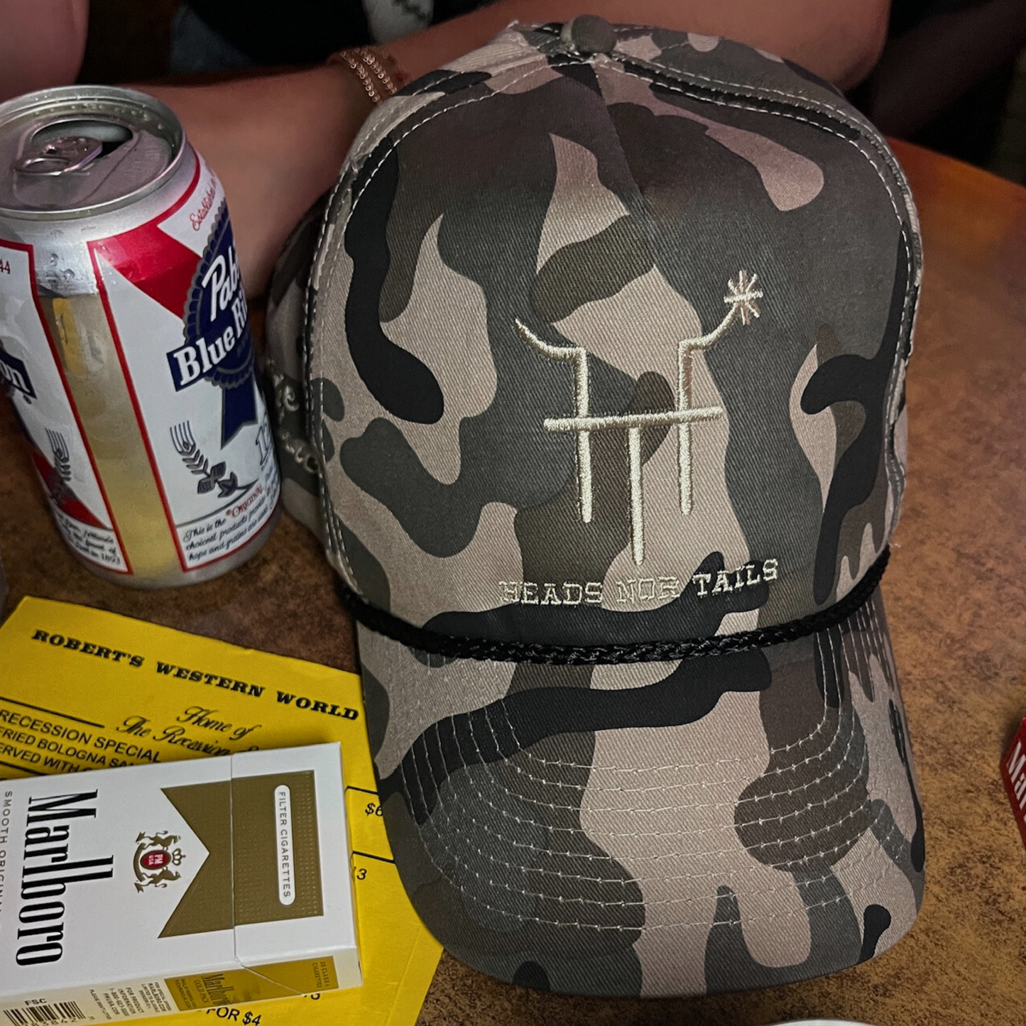 Camo Logo 5 Panel Trucker Hat